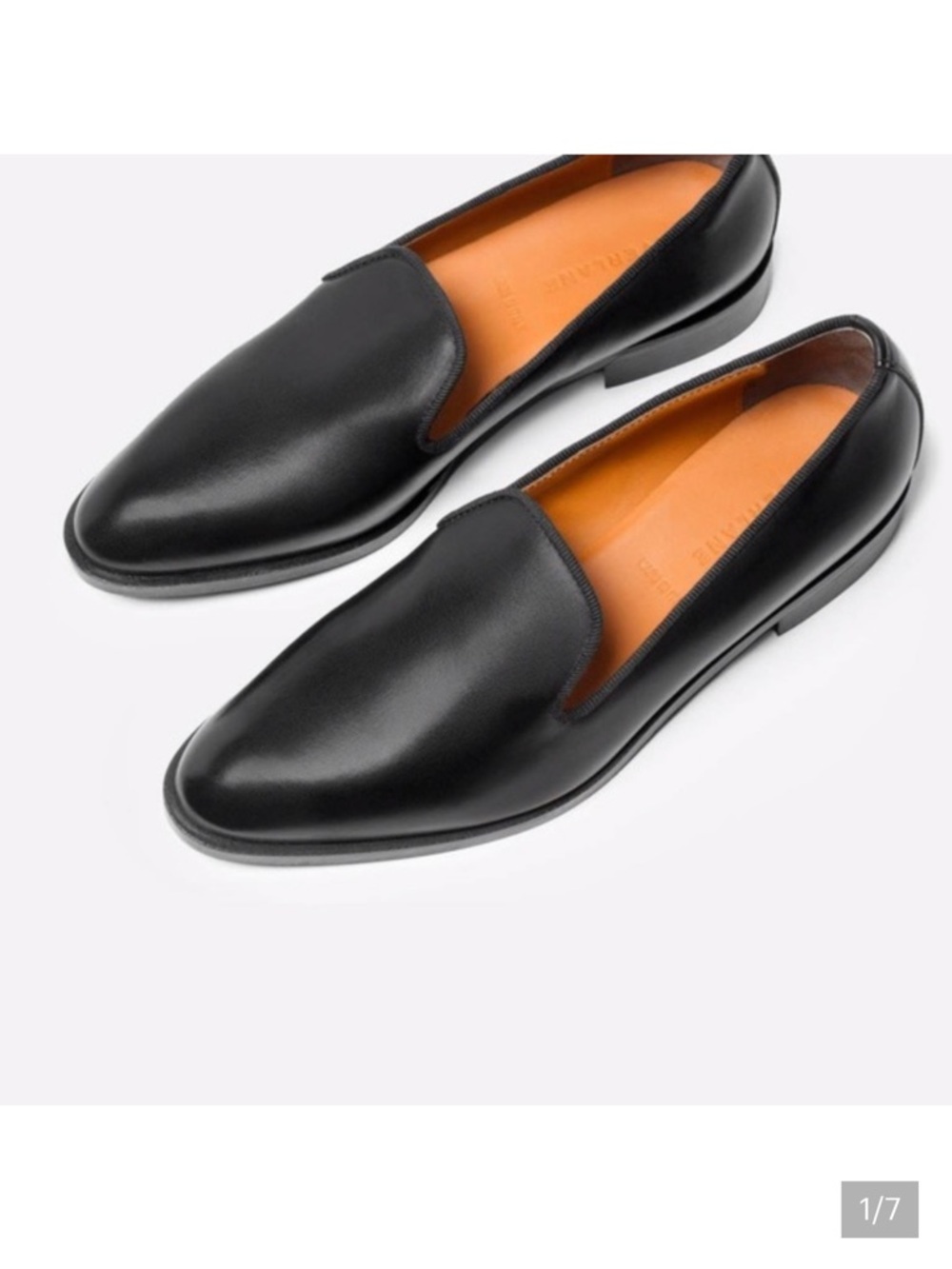 Everlane Black Leather Modern Smoking Loafer | Size 7